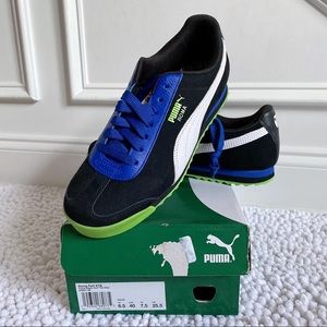 Puma Roma Perf XTG Sneakers Casual Black Blue Green Mens Skate Shoes 7.5 NEW